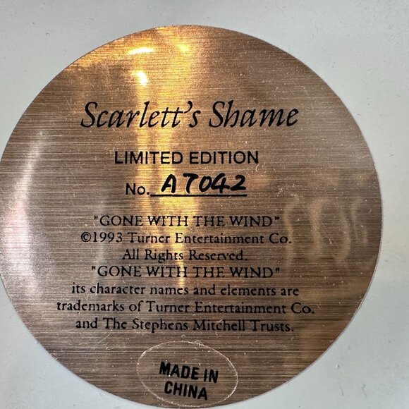 Scarlett's Shame 1993 Gone With The Wind Limited Edition #A7042 VTG Glass Dome - Picture 3 of 15